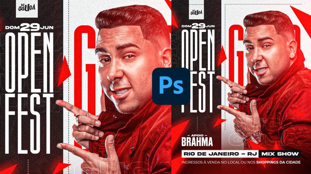 Como Fazer FLYER profissional no Photoshop - Dj Guga