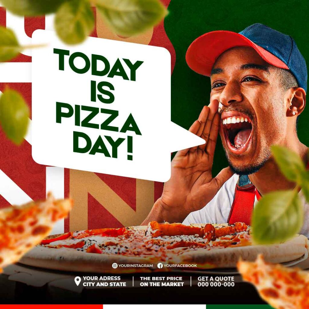 PSD food menu and delicious pizza social media banner template. instagram and facebook