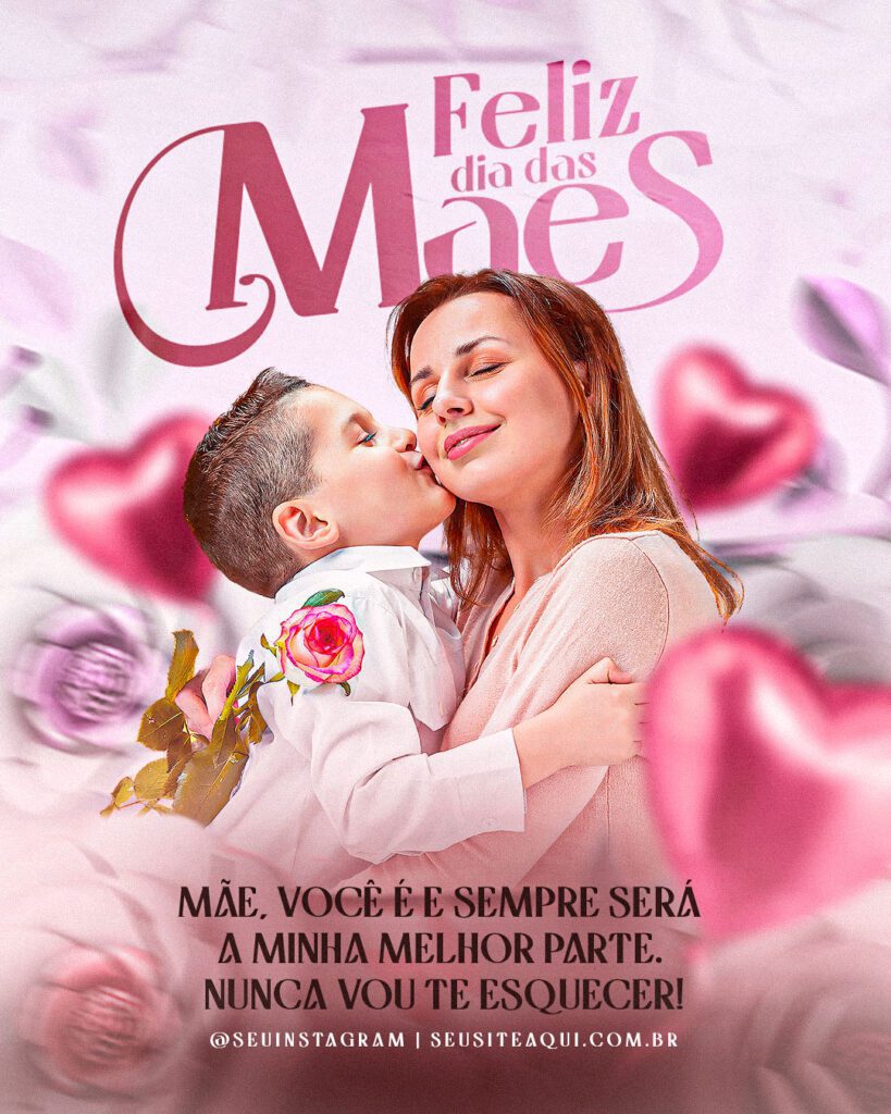 Flyer para o dia das mães. Baixe agora mesmo esse PSD FREE para desejar o feliz dia das mães de forma profissional e com design elegante. Com Esse Flyer para o dia das mães, você poderá impactar suas redes sociais, e o melhor de tudo, o PSD FREE é 100% editável no Photoshop