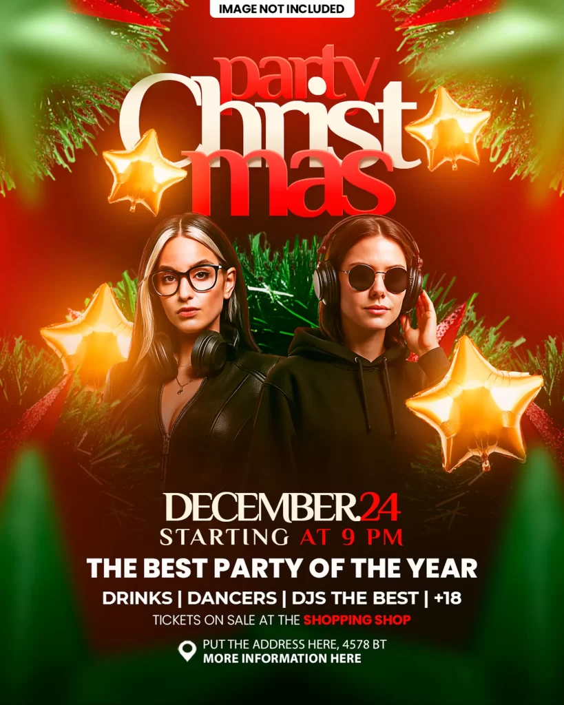 christmas nightclub flyer psd, merry christmas party flyer, editable christmas flyer psd, christmas dj party flyer, xmas club flyer template, holiday party flyer psd, nightclub christmas event flyer, edm christmas flyer psd, neon christmas party flyer, christmas rave flyer psd, photoshop christmas flyer template, print-ready christmas flyer, christmas club invitation psd, christmas dj and mc flyer, christmas party poster psd, festive nightclub flyer template, christmas eve party flyer psd, winter holiday club flyer, christmas glow party flyer psd, christmas dance party flyer, modern christmas flyer psd, layered psd christmas flyer, christmas special club flyer, christmas weekend party flyer, vip christmas night flyer psd, christmas cocktail party flyer, editable xmas flyer template, club event flyer christmas psd, download christmas flyer psd, christmas party flyer design